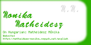 monika matheidesz business card